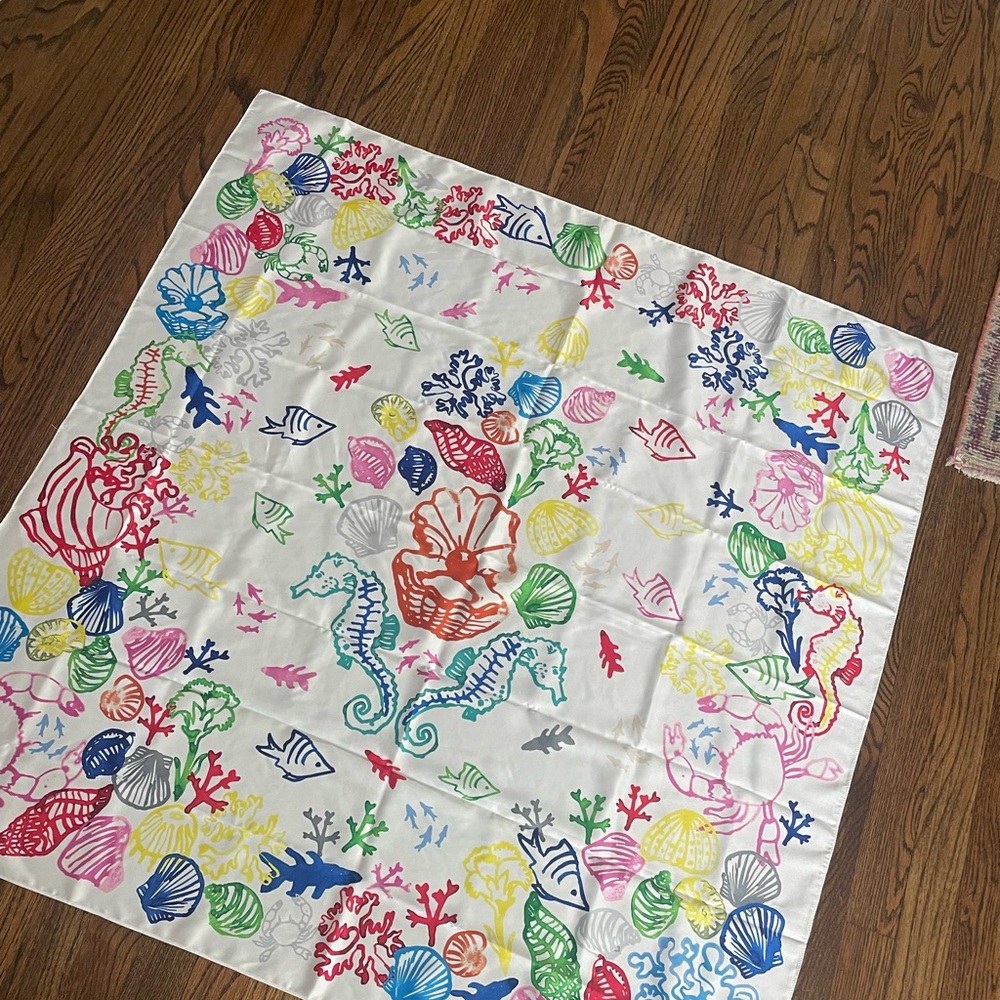 Bimba Y Lola Multicolor Seabed Scarf NEW Colorful Sea Life Print Scarf